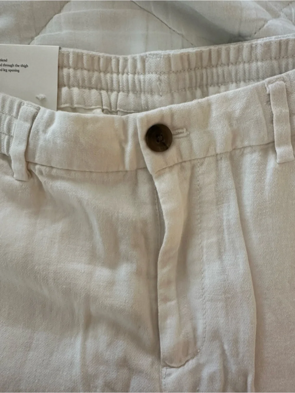 Banana Republic Cream Linen-Blend Drawstring Chinos